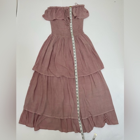 Jen’s Pirate Booty pink tiered strapless halter smocked ruffle Annabella dress - Picture 7 of 17